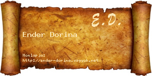 Ender Dorina névjegykártya